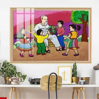 File ảnh File in tranh bác hồ chất lượng cao BH8049 (gốc) in backdrop sự kiện