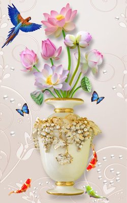 Chi tiết file tranh tráng gương File tranh bình hoa BHY182 (ảnh gốc)