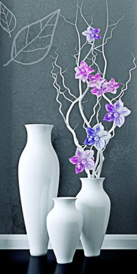 File in trần File tranh bình hoa BHY239 (bản gốc) hoa văn