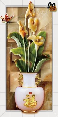 File gốc File tranh bình hoa BHY25 (cho in 3D) độc đáo