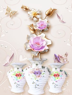 Tải file File tranh bình hoa BHY279 (gốc) chủ đề hoa sen