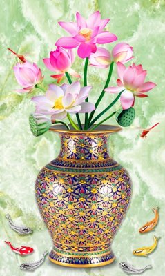 File ảnh File tranh bình hoa BHY283 (gốc) dùng in Pano