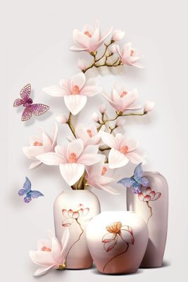 File tranh File tranh bình hoa BHY291 (bản gốc) treo phòng ăn