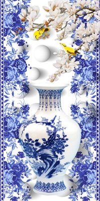 File PSD File tranh bình hoa BHY46 (bản gốc) dễ dàng edit