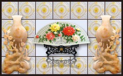 File gốc File tranh bình hoa BHY96 (in tráng gương) ốp tường