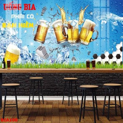 File tranh quảng cáo Tranh quán bia nhậu BIA100 (file gốc) chuyên nghiệp