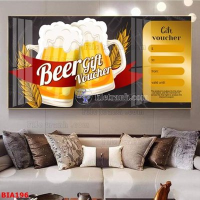 File gốc Tranh quán bia nhậu BIA196 (phong cách) tối giản