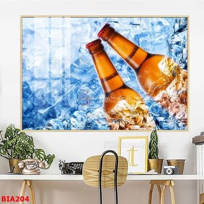 Tải file Tranh quán bia nhậu BIA204 (PSD) cho in tranh kính