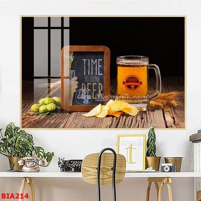 File in trần Tranh quán bia nhậu BIA214 (file gốc) hoa văn 3D