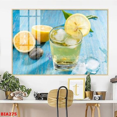 File gốc Tranh quán bia nhậu BIA275 (in lụa) họa tiết 3D