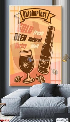 File in trần Tranh quán bia nhậu BIA332 (bản gốc) phong cảnh