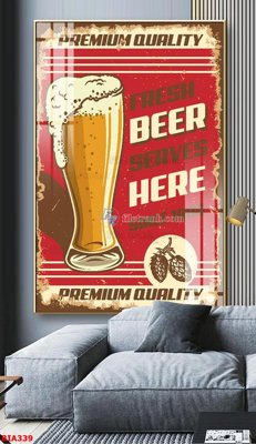 File gốc Tranh quán bia nhậu BIA339 (in tráng gương) hiện đại