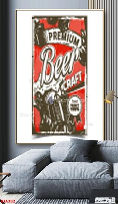 Download file gốc Tranh quán bia nhậu BIA352 (in mica) 3D