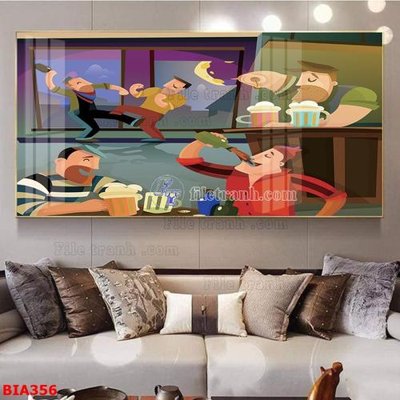 File in ấn Tranh quán bia nhậu BIA356 (bản gốc) từ file gốc