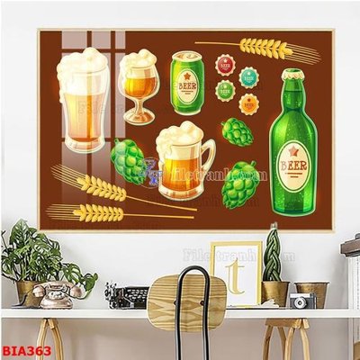 File tranh in tráng gương Tranh quán bia nhậu BIA363 (siêu nét)