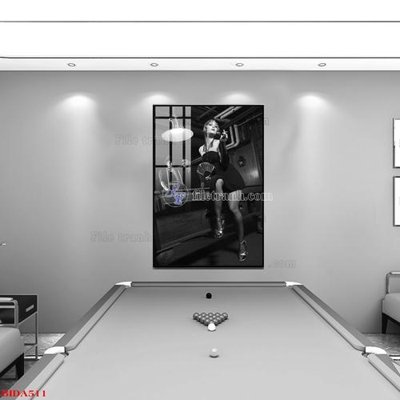 File gốc File tranh quán bida bi-a BILLARD BIDA511 (chuẩn màu) cho in offset