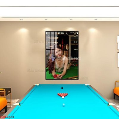 File gốc File tranh quán bida bi-a BILLARD BIDA513 (in lụa) hoa văn cổ điển