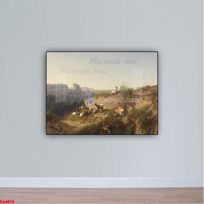Tải file Tranh sơn dầu phong cảnh châu âu CA4075 (PSD) cho in tranh kính