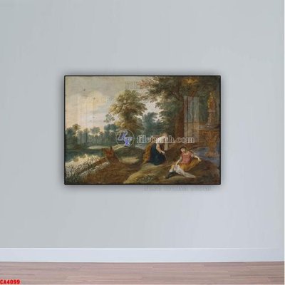 File gốc Tranh sơn dầu phong cảnh châu âu CA4099 (in 3D) cho trang trí