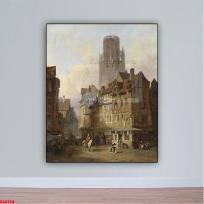 File tranh in trần Tranh sơn dầu phong cảnh châu âu CA4124 (ảnh gốc siêu nét)