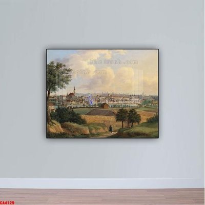 File tranh gốc Tranh sơn dầu phong cảnh châu âu CA4129 (bản quyền) file PSD