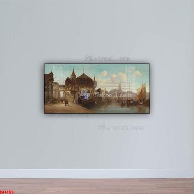 File in mica Tranh sơn dầu phong cảnh châu âu CA4155 (bản gốc) siêu trong