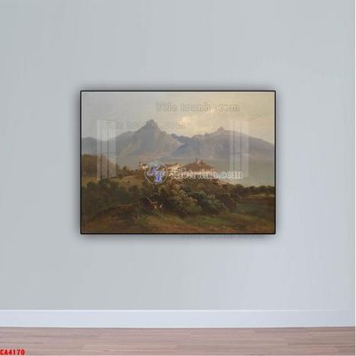 Tải file Tranh sơn dầu phong cảnh châu âu CA4170 (gốc) làm file tranh quảng cáo