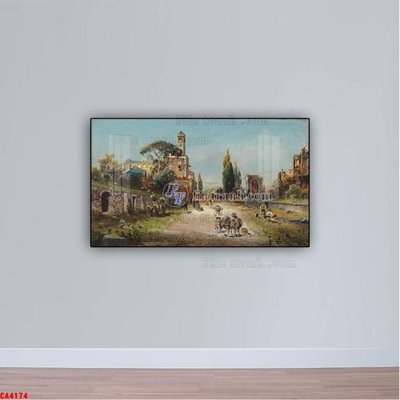 File gốc Tranh sơn dầu phong cảnh châu âu CA4174 (in mica) trang trí
