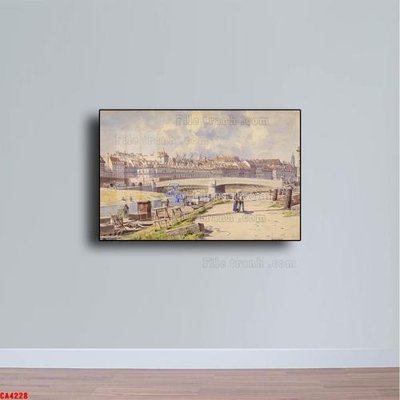 Hình ảnh file gốc in lụa Tranh sơn dầu phong cảnh châu âu CA4228