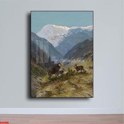 File tranh gốc in trần nhà Tranh sơn dầu phong cảnh châu âu CA4356 3D