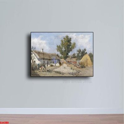 Download file gốc Tranh sơn dầu phong cảnh châu âu CA4380 (in lụa) hoa lá