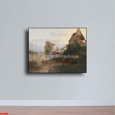 Mua file gốc Tranh sơn dầu phong cảnh châu âu CA4389 (PSD) tại Filetranh.com