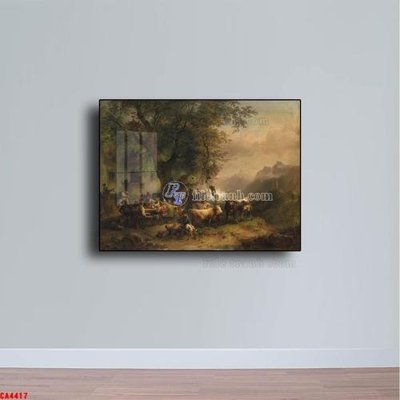 File ảnh Tranh sơn dầu phong cảnh châu âu CA4417 (gốc) in decal dán tường