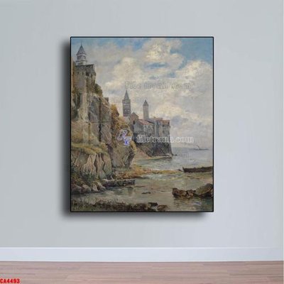File in mica Tranh sơn dầu phong cảnh châu âu CA4493 (bản gốc) siêu trong
