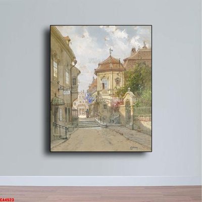 File gốc Tranh sơn dầu phong cảnh châu âu CA4523 (thiết kế) cho in ấn