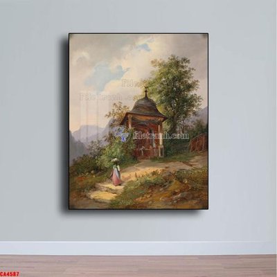 Tải file Tranh sơn dầu phong cảnh châu âu CA4587 (gốc) làm file in ấn