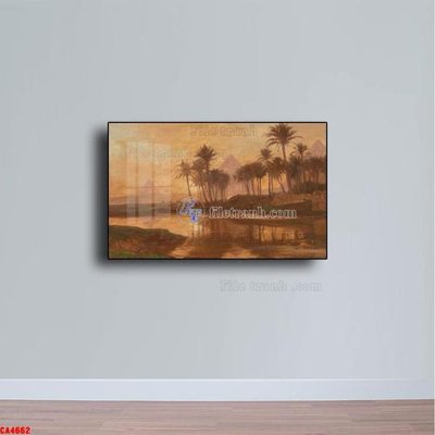 File in trần Tranh sơn dầu phong cảnh châu âu CA4662 (bản gốc) bầu trời