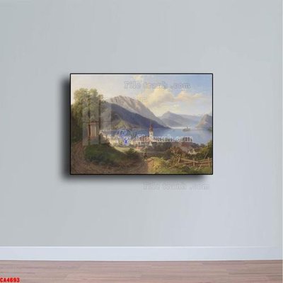 Download file Tranh sơn dầu phong cảnh châu âu CA4693 (gốc) in mica cao cấp