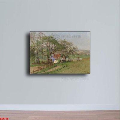 File gốc Tranh sơn dầu phong cảnh châu âu CA4716 (in lụa) hoa văn cổ điển