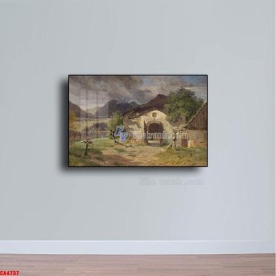 Download file gốc Tranh sơn dầu phong cảnh châu âu CA4737 (in lụa) nghệ thuật