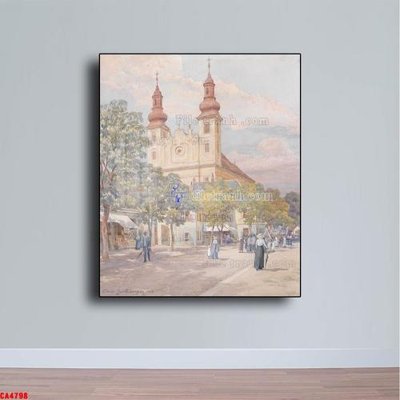 Download file gốc Tranh sơn dầu phong cảnh châu âu CA4798 (in mica) trang trí
