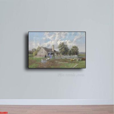 File in trần Tranh sơn dầu phong cảnh châu âu CA4801 (file gốc) xuyên sáng