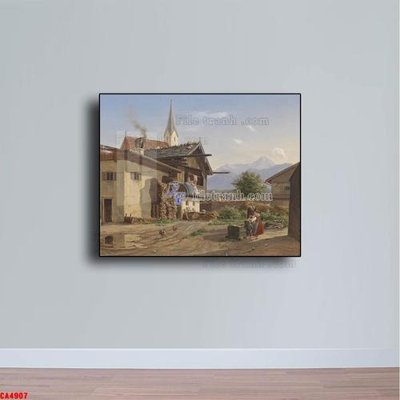 File tranh Tranh sơn dầu phong cảnh châu âu CA4907 (gốc) chủ đề trẻ em