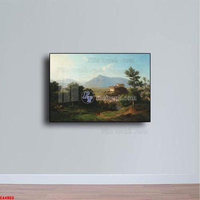 File gốc Tranh sơn dầu phong cảnh châu âu CA4953 (in lụa) tranh thuận buồm