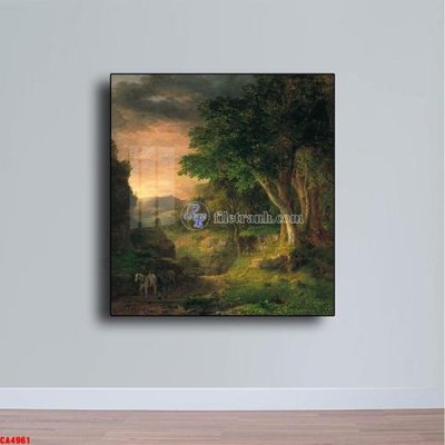 Download file Tranh sơn dầu phong cảnh châu âu CA4961 (gốc) in mica bàn thờ