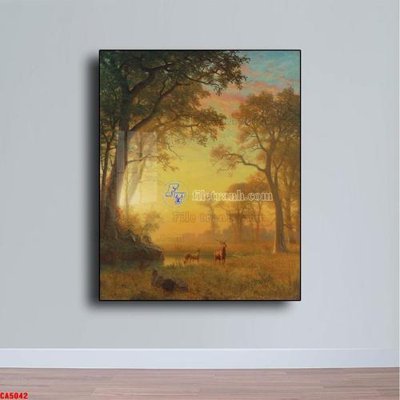 Download file gốc Tranh sơn dầu phong cảnh châu âu CA5042 (in lụa) hoa lá