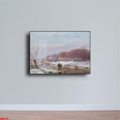 File tranh gốc in trần nhà Tranh sơn dầu phong cảnh châu âu CA5113 3D