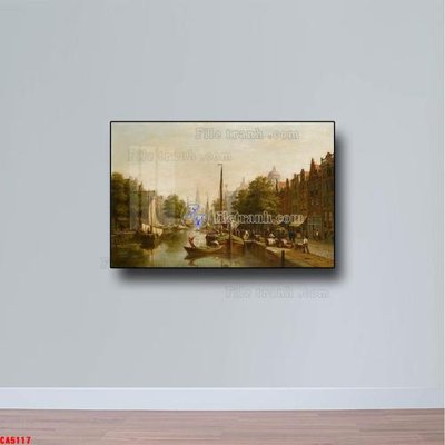 Hình ảnh file gốc in trần nhà Tranh sơn dầu phong cảnh châu âu CA5117