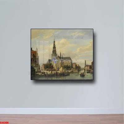 Download file Tranh sơn dầu phong cảnh châu âu CA5306 (gốc) in mica đèn LED