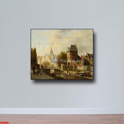 File in trần Tranh sơn dầu phong cảnh châu âu CA5595 (bản gốc) phong cảnh